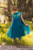Magnolia Teal Blue Ruffle & Tulle Smock Dress - Just Couture