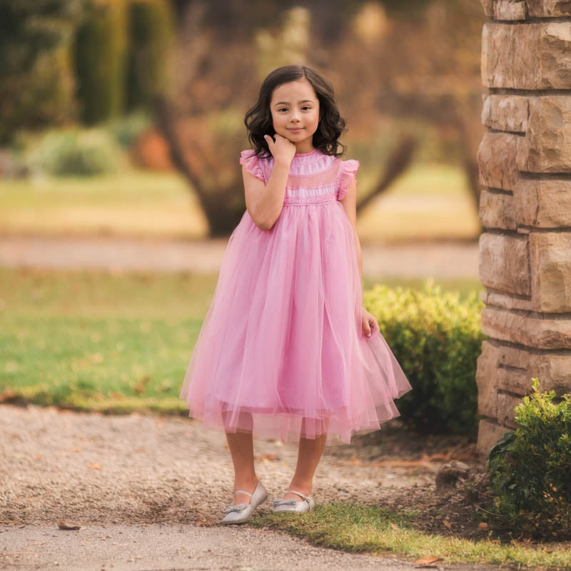 Magnolia Pink Lavender Ruffle & Tulle Smock Dress - Just Couture